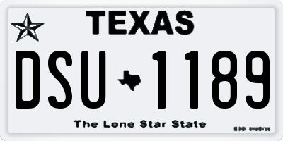 TX license plate DSU1189