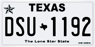 TX license plate DSU1192