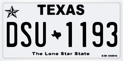 TX license plate DSU1193