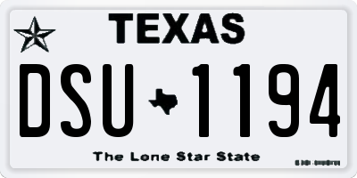 TX license plate DSU1194