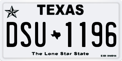 TX license plate DSU1196