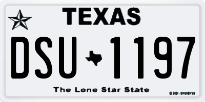 TX license plate DSU1197