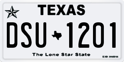 TX license plate DSU1201