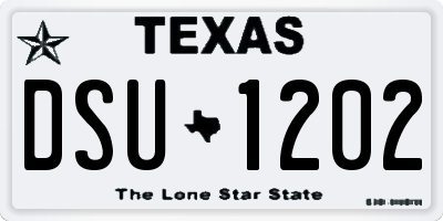 TX license plate DSU1202