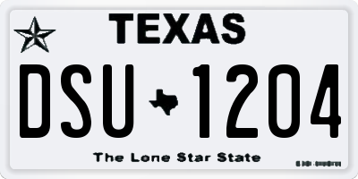 TX license plate DSU1204