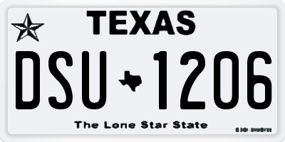 TX license plate DSU1206