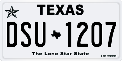 TX license plate DSU1207