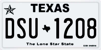 TX license plate DSU1208