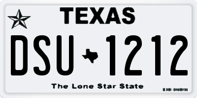 TX license plate DSU1212