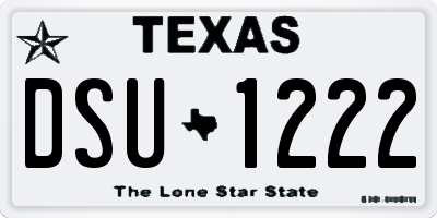 TX license plate DSU1222