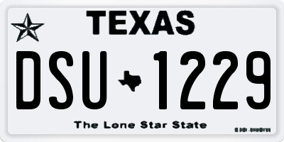 TX license plate DSU1229