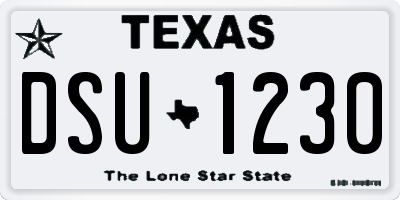 TX license plate DSU1230