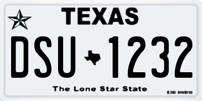 TX license plate DSU1232