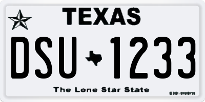 TX license plate DSU1233