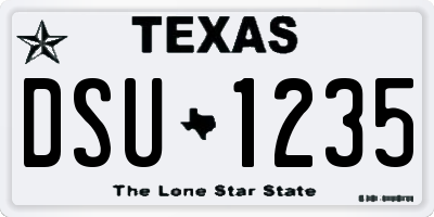 TX license plate DSU1235