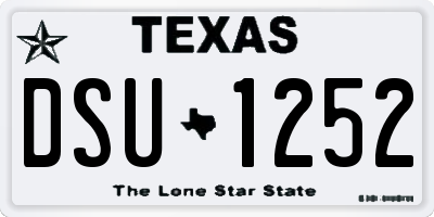 TX license plate DSU1252