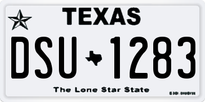 TX license plate DSU1283
