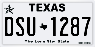 TX license plate DSU1287