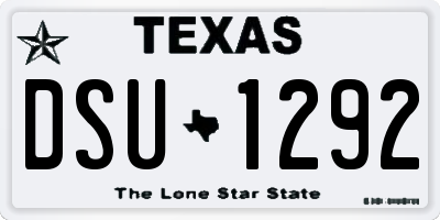 TX license plate DSU1292