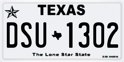 TX license plate DSU1302