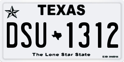 TX license plate DSU1312