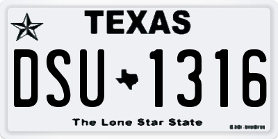 TX license plate DSU1316