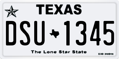 TX license plate DSU1345