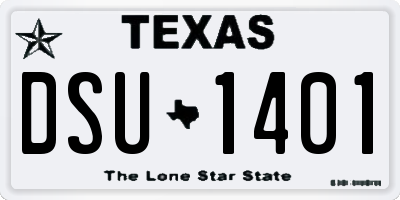 TX license plate DSU1401