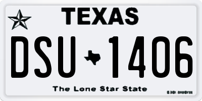 TX license plate DSU1406