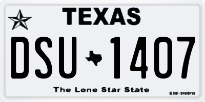TX license plate DSU1407