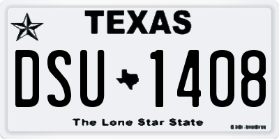 TX license plate DSU1408