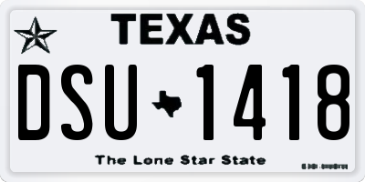 TX license plate DSU1418
