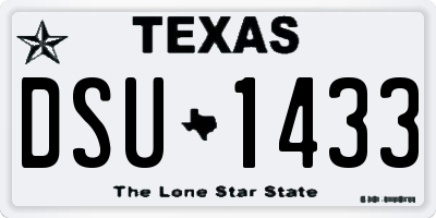 TX license plate DSU1433