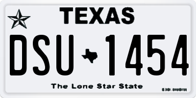 TX license plate DSU1454