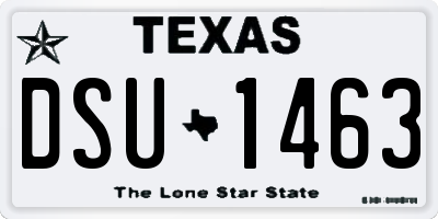 TX license plate DSU1463