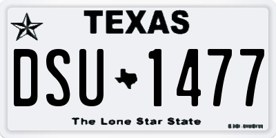 TX license plate DSU1477