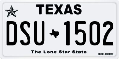 TX license plate DSU1502