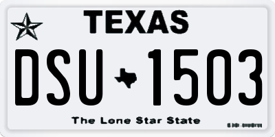 TX license plate DSU1503