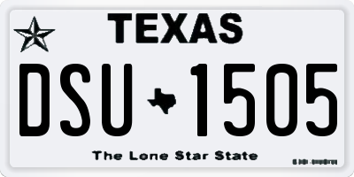TX license plate DSU1505
