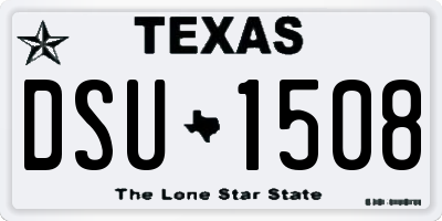 TX license plate DSU1508