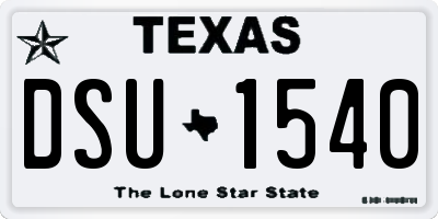 TX license plate DSU1540