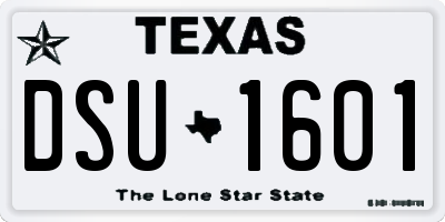 TX license plate DSU1601