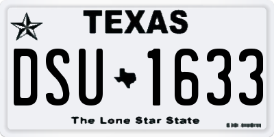 TX license plate DSU1633