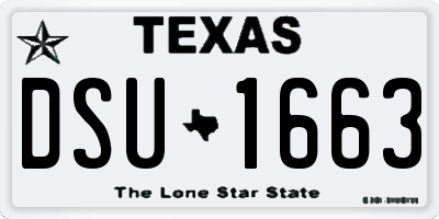 TX license plate DSU1663