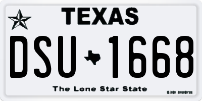 TX license plate DSU1668