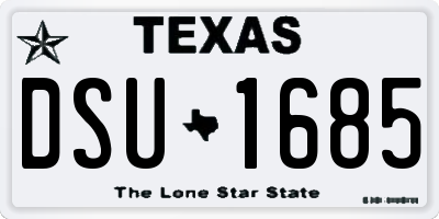TX license plate DSU1685