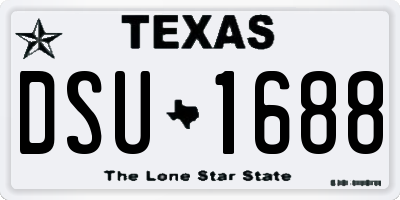 TX license plate DSU1688