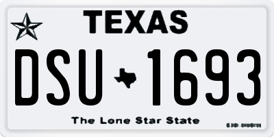 TX license plate DSU1693