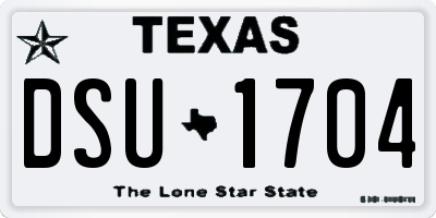 TX license plate DSU1704