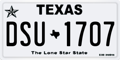 TX license plate DSU1707